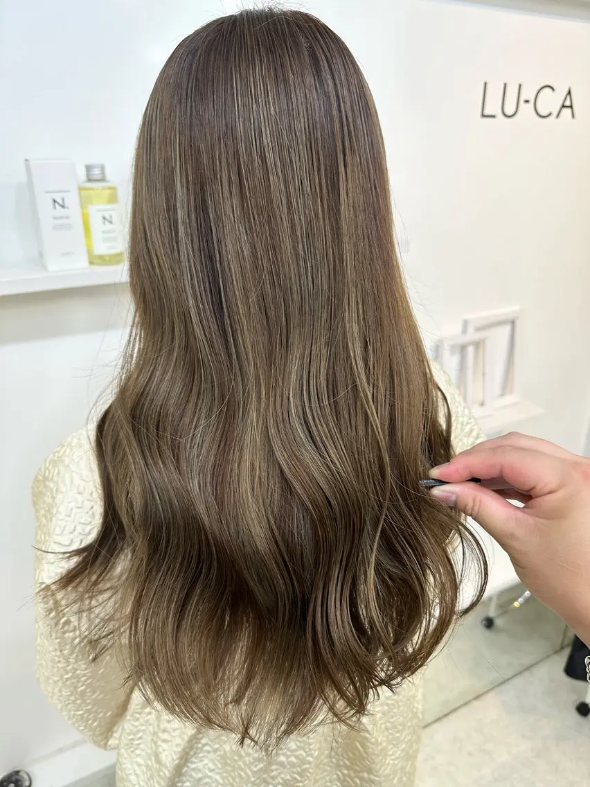 ロング カラー レイヤーカット カット ヘアカラー トリートメント 髪質改善/レイヤー ストウシンゴのヘアスタイル