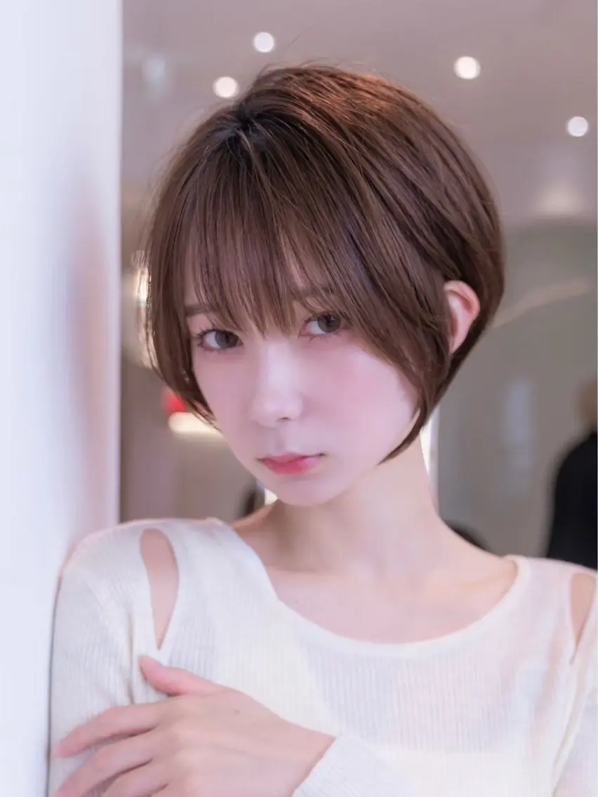 ショート カラー ショートボブ ショートレイヤー ハンサムショート 丸みショート ボブ カット ヘアカラー トリートメント 田中航平/渋谷ボブ/ レイヤーボブのヘアスタイル