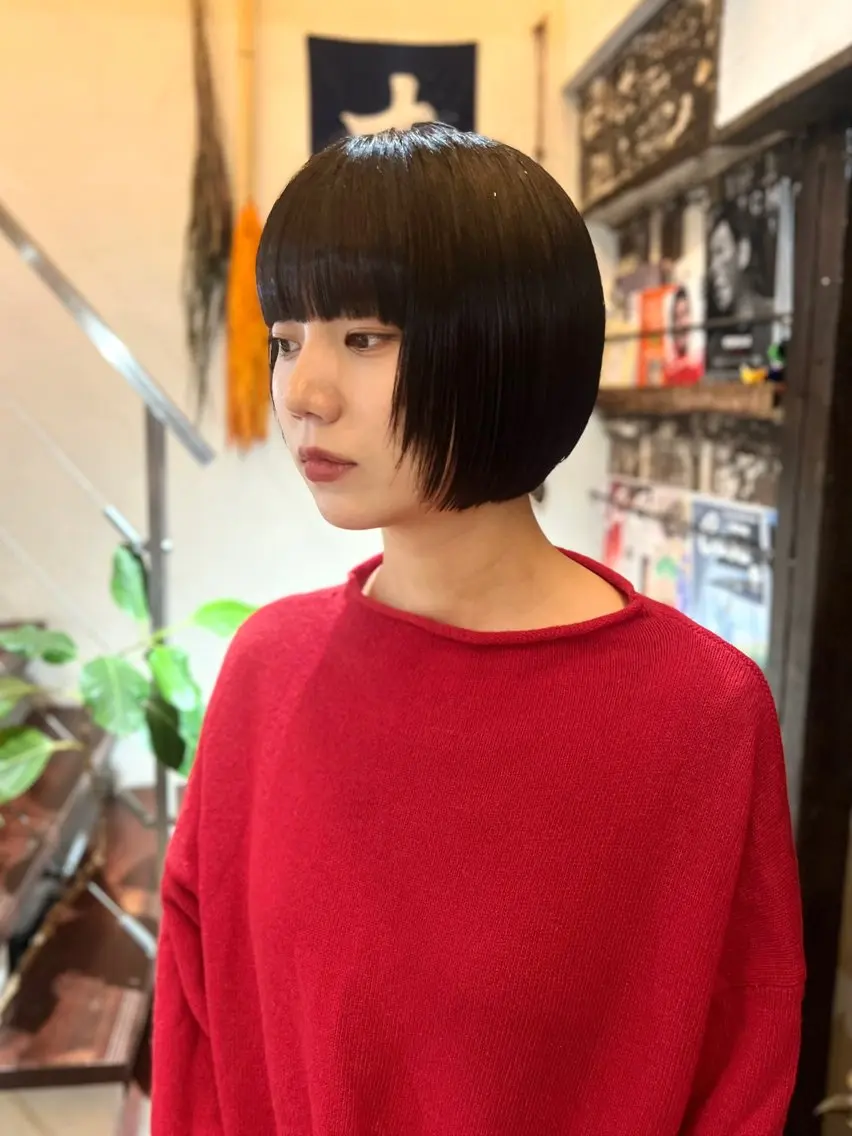 ショート カット ボブパーマ/レイヤー ヒロモトアサカのヘアスタイル