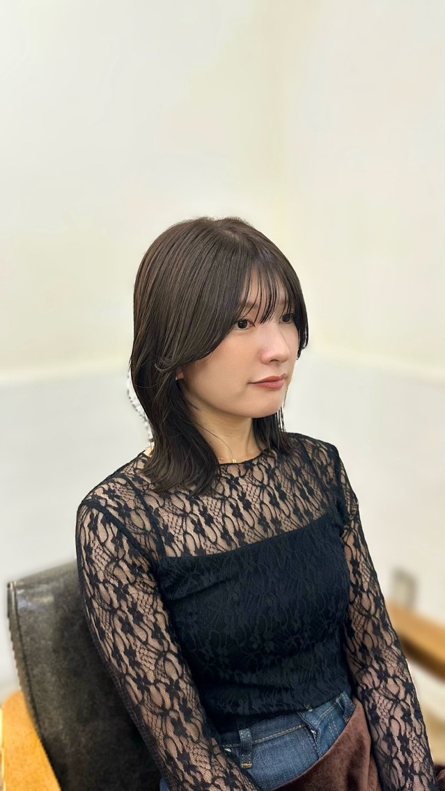 ミディアム カラー パーマ ヘアアレンジ メンズ キッズ カット ヘアカラー 骨格レイヤーカット 🌿JUNのヘアスタイル