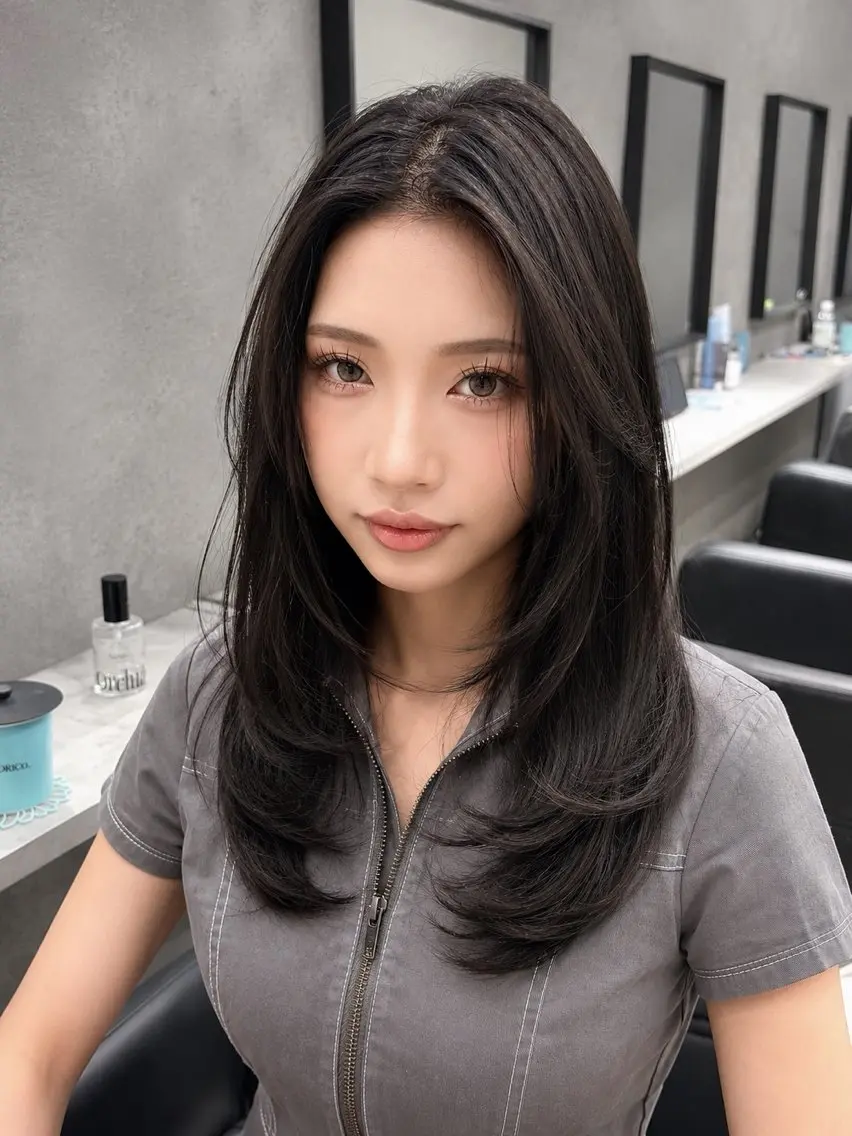 海外風レイヤーカットの写真