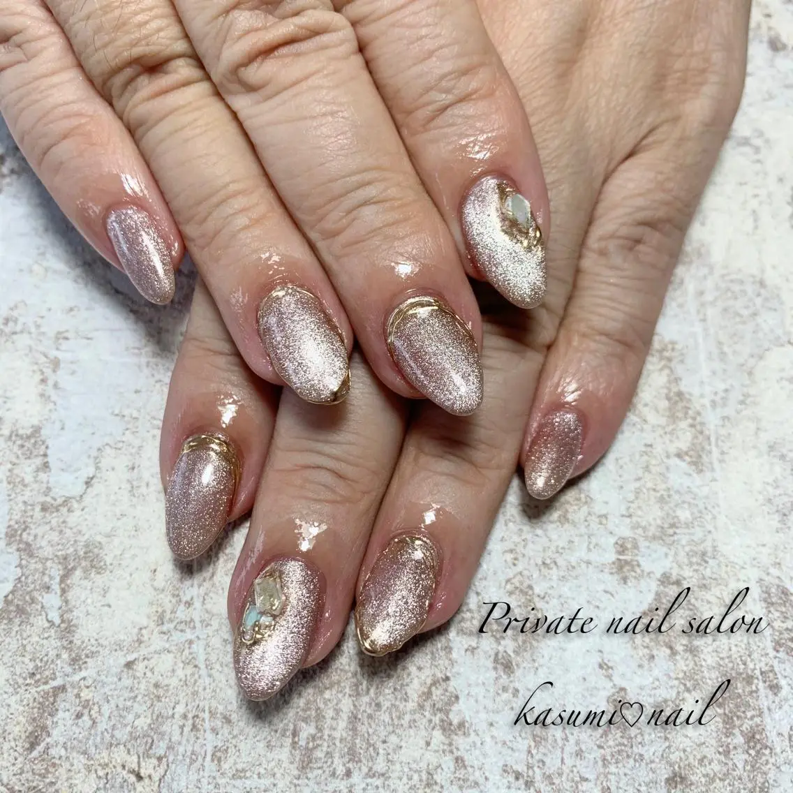 ネイル マグネットネイル ミラーネイル ニュアンスネイル 冬ネイル KASUMI♡ Nailのネイルデザイン