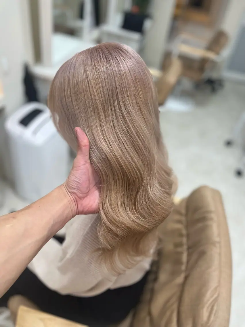 セミロング カラー メンズ ヘアカラー トリートメント 🧡可愛い色落ち🧡 ハイトーン特化🧡のヘアスタイル