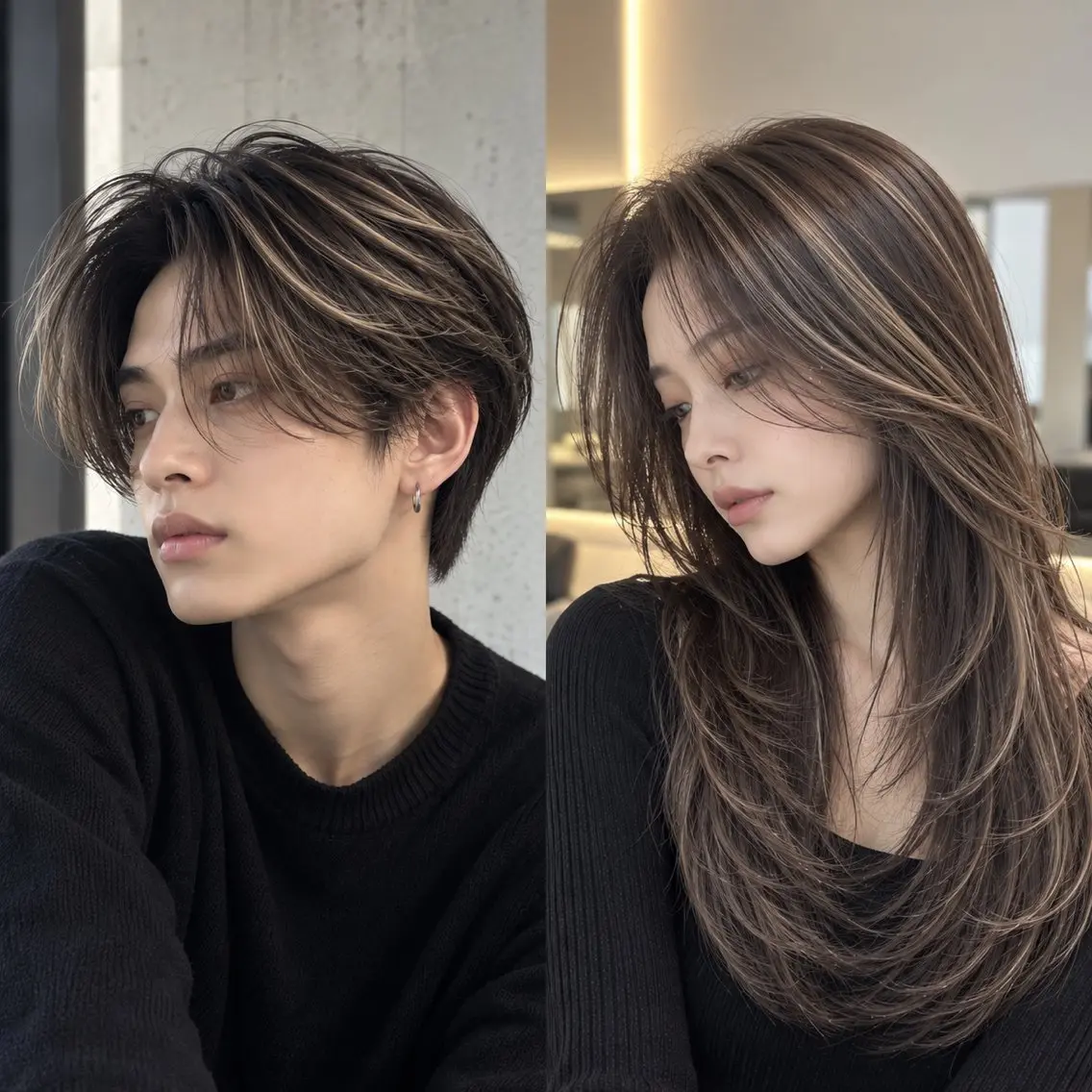 ロング メンズ メンズハイライト ハイライト カット ヘアカラー トリートメント 縮毛矯正特化❄️ Ibuki/東陽町のヘアスタイル