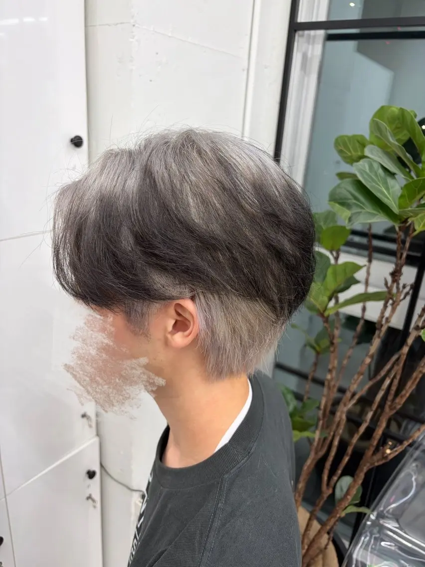 ショート カラー 黒髪 透明感カラー デザインカラー インナーカラー シルバー ヘアカラー 🍊あすか🍊 JILLSTUDIOのヘアスタイル