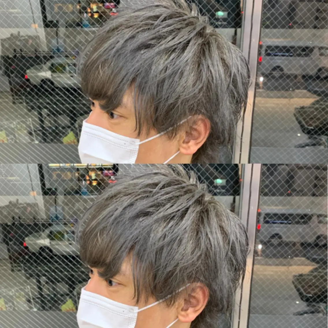 ショート カラー メンズ メンズウルフカット シルバー ウルフカット メンズ専門店 店長 小柳 裕夢のヘアスタイル