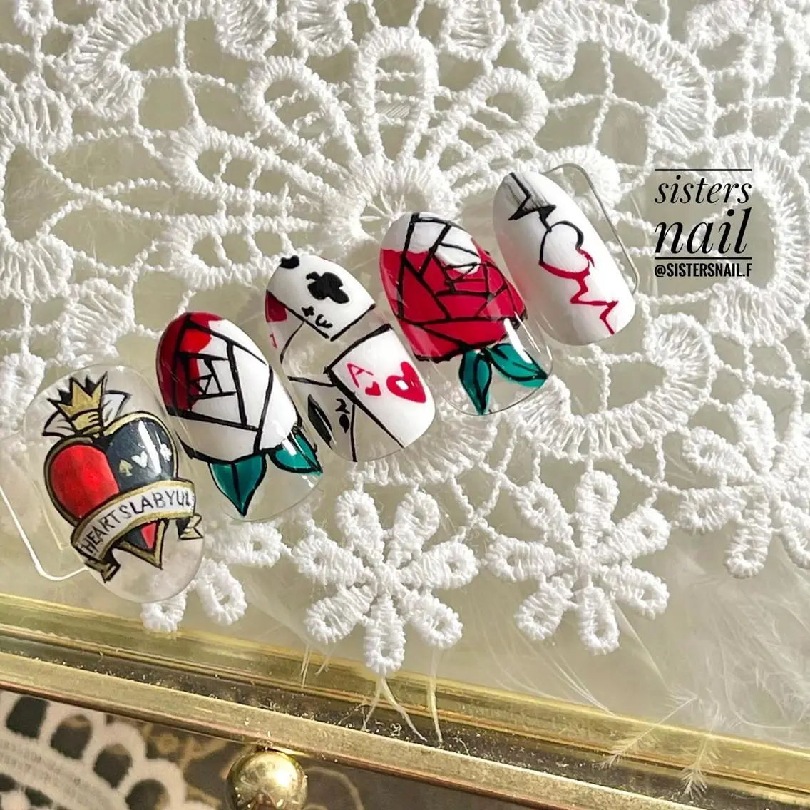 ネイル アートネイル ハート sisters nail.fのネイルデザイン