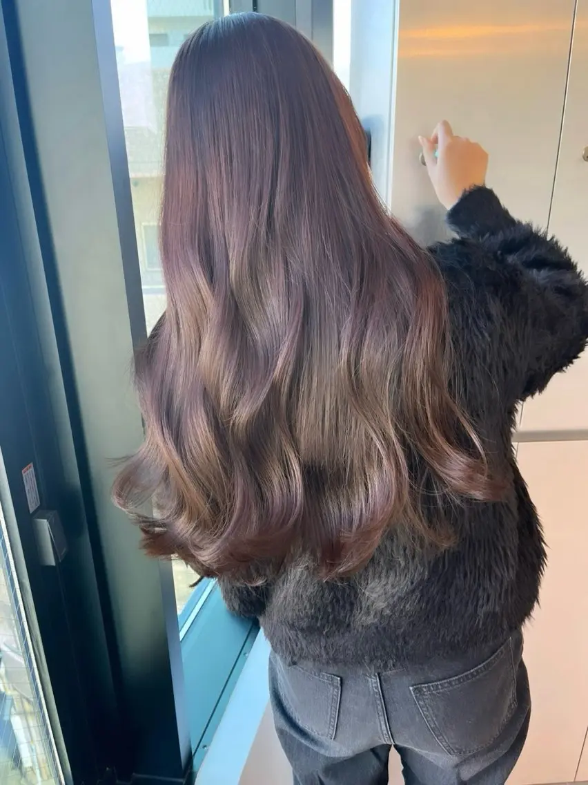 ロング カラー ヘアアレンジ グレージュ ラベンダーカラー ラベンダーグレージュ ラベンダーグレー カット ヘアカラー トリートメント Aloa透明感ヘア ♡kanami♡のヘアスタイル