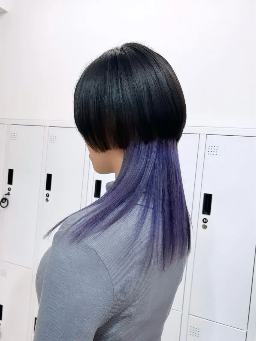 ロング カラー ラベンダーカラー ウルフカット 🐺ウルフ×ハイトー ン🖤Yukinoのヘアスタイル