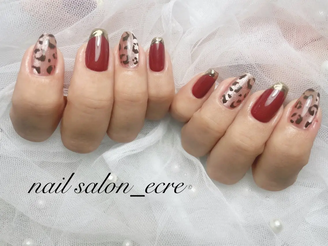 ネイル アニマル柄 マグネットネイル nail salon _ecre_のネイルデザイン