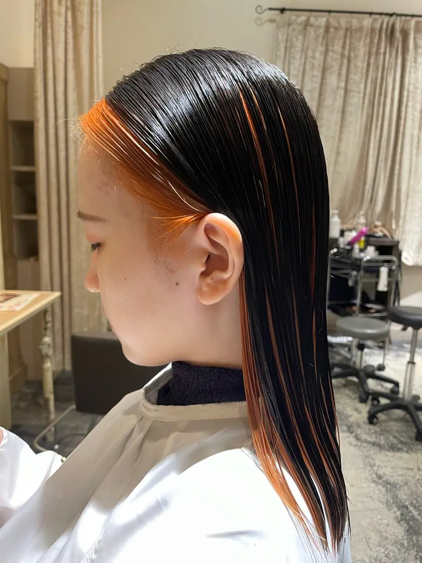 ロング ヘアカラー トリートメント 高見澤 優のヘアスタイル