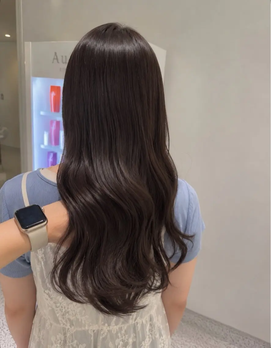 ロング カラー パーマ ヘアアレンジ メンズ キッズ カット ヘアカラー トリートメント ヘッドスパ 透明感カラー/ 新潟万代/池野里衣のヘアスタイル