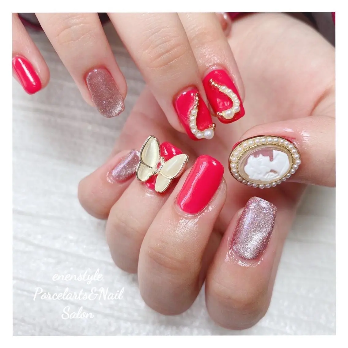 ミディアム ネイル 🐾enen style 🐾のネイルデザイン