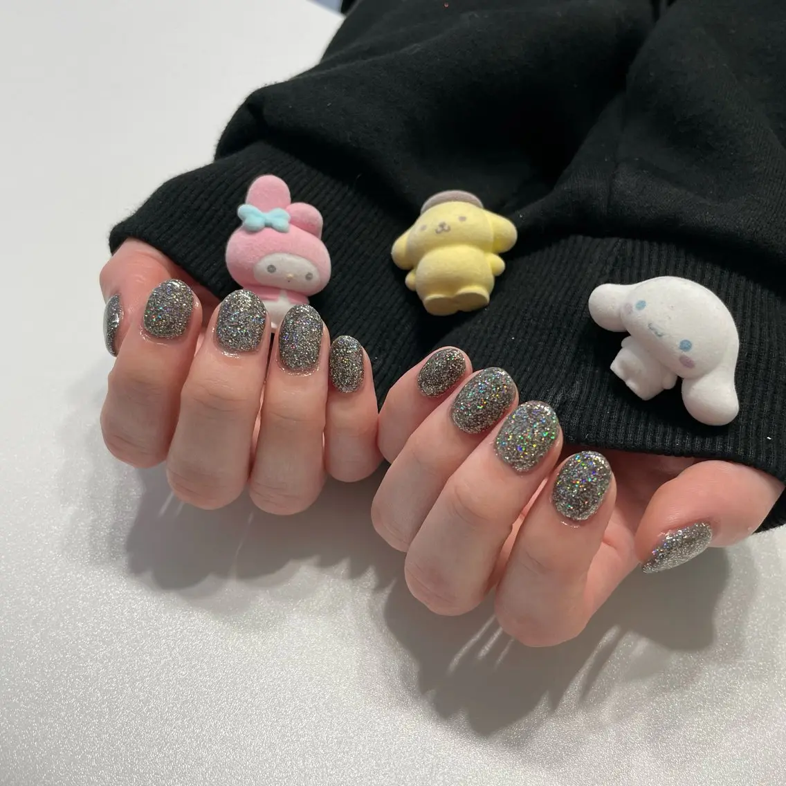 ネイル チークネイル フラッシュネイル ジェルネイル ハート ラメ(グリッター) ハンドネイル Sugar. ひかり໒꒱˚.*のネイルデザイン