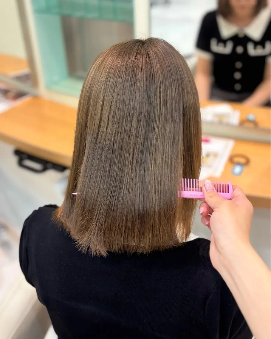 ミディアム カラー ヘアカラー トリートメント 🎀mion/透明感 カラー/浜松のヘアスタイル