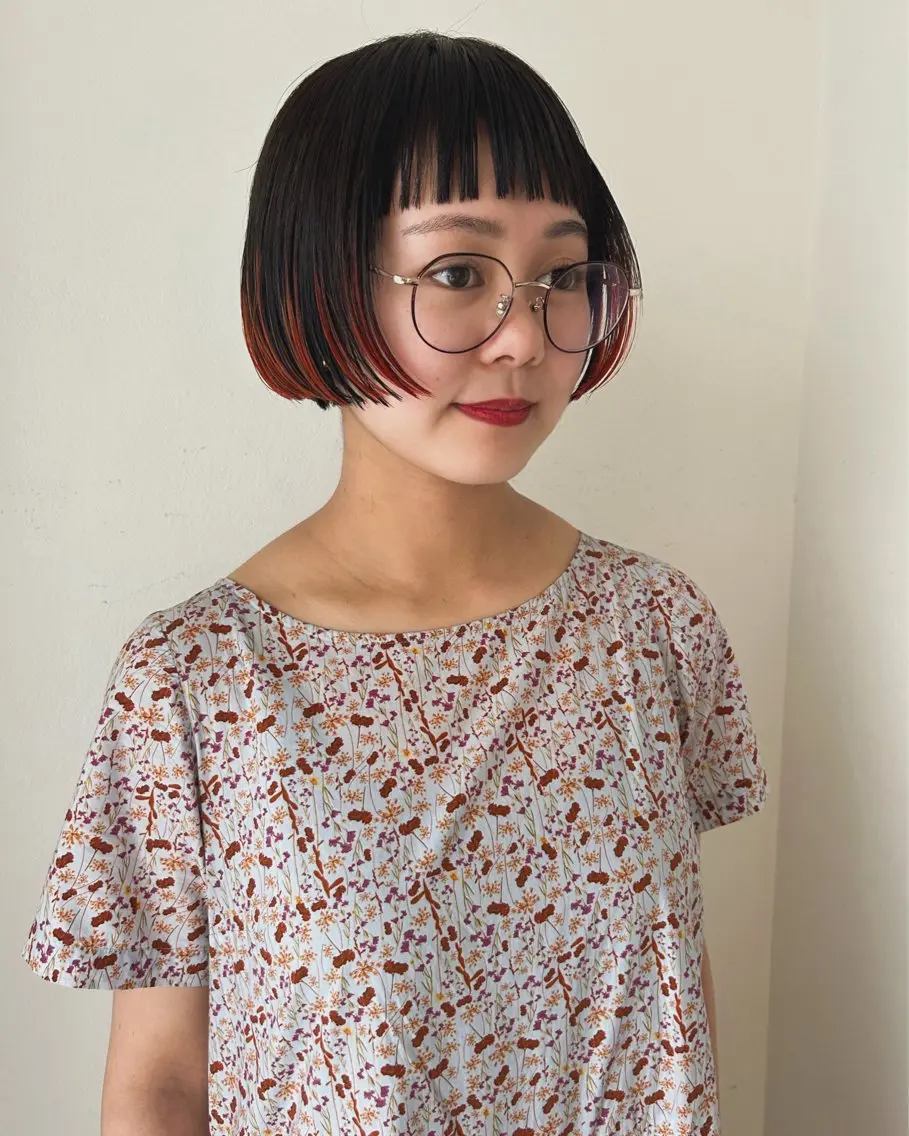 ショート カラー ハイライトカラー ボブ ハイライト カット ヘアカラー トリートメント 村上雅人 ナチュラルモードのヘアスタイル