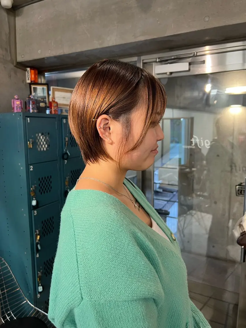 ショート ショートボブ ボブ ショートヘア カット 土田かほ/本日🈳 透明感カラー🍃のヘアスタイル
