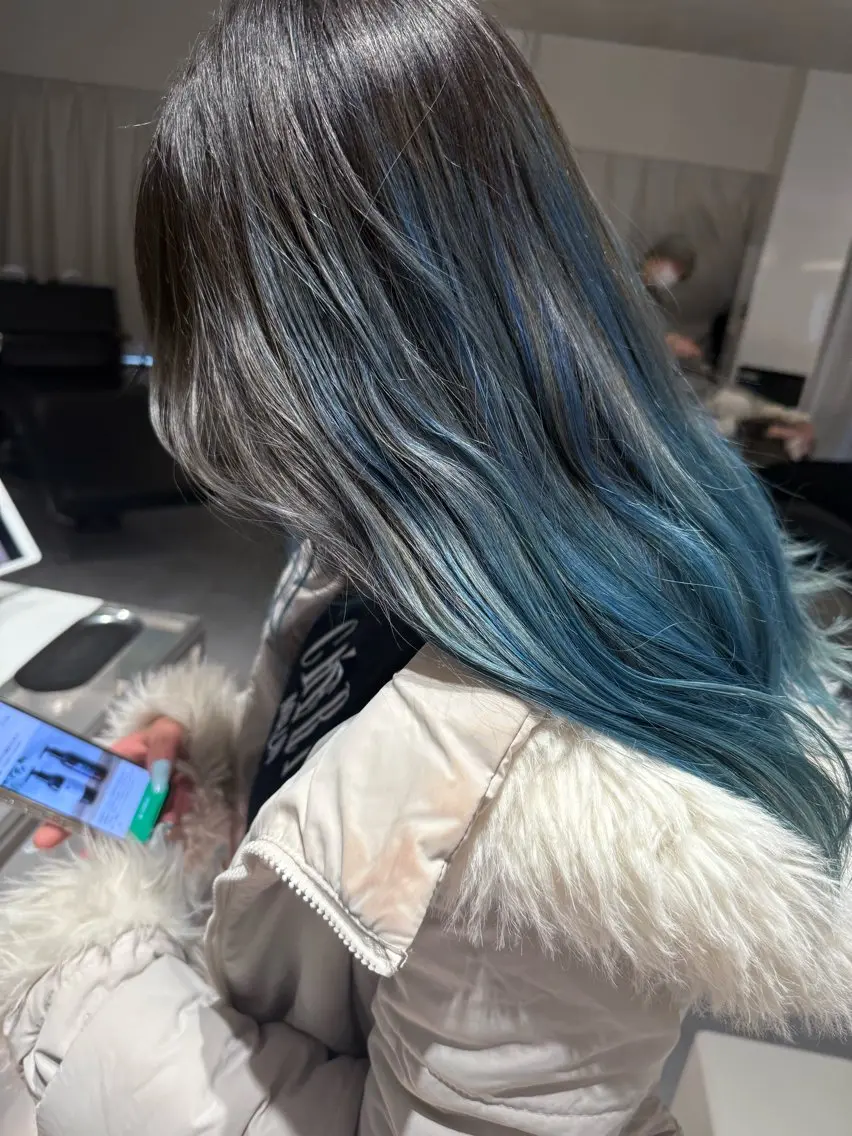 ロング カラー ヘアカラー トリートメント オリーブ透明感カラー 表参道/MIKUのヘアスタイル