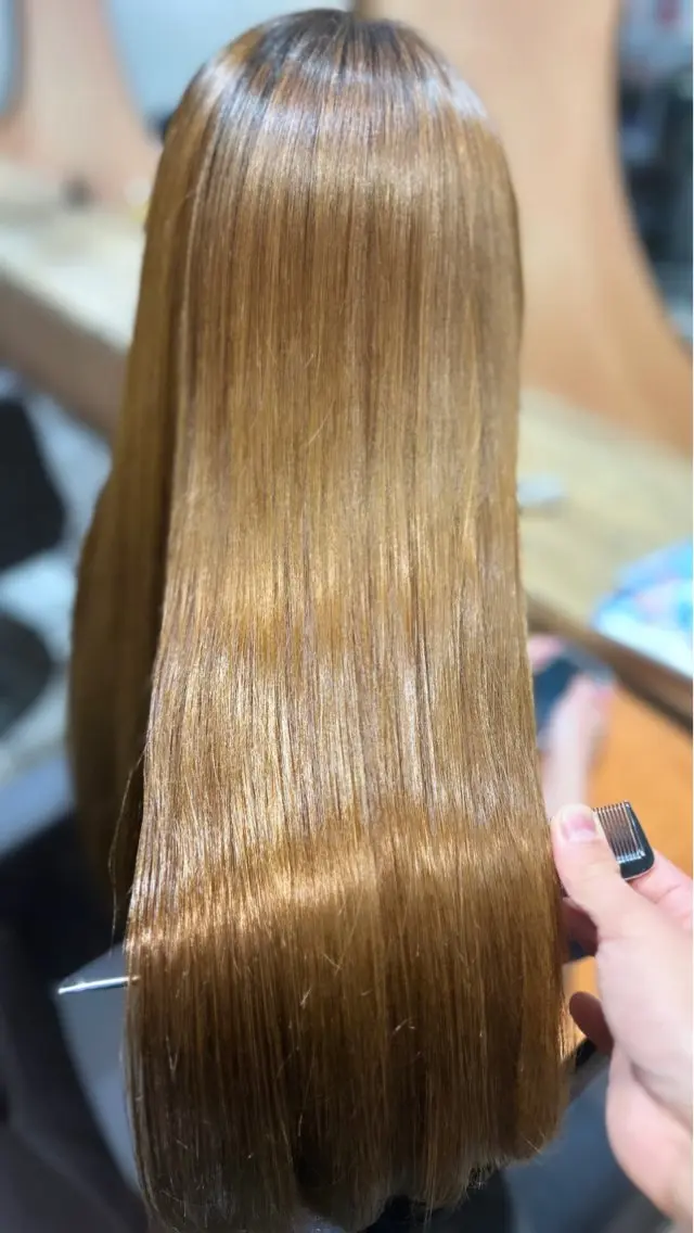 ロング ボブ ハイライト 髪質改善 韓国風ヘア 髪質改善×艶髪　斉藤 勝のヘアスタイル