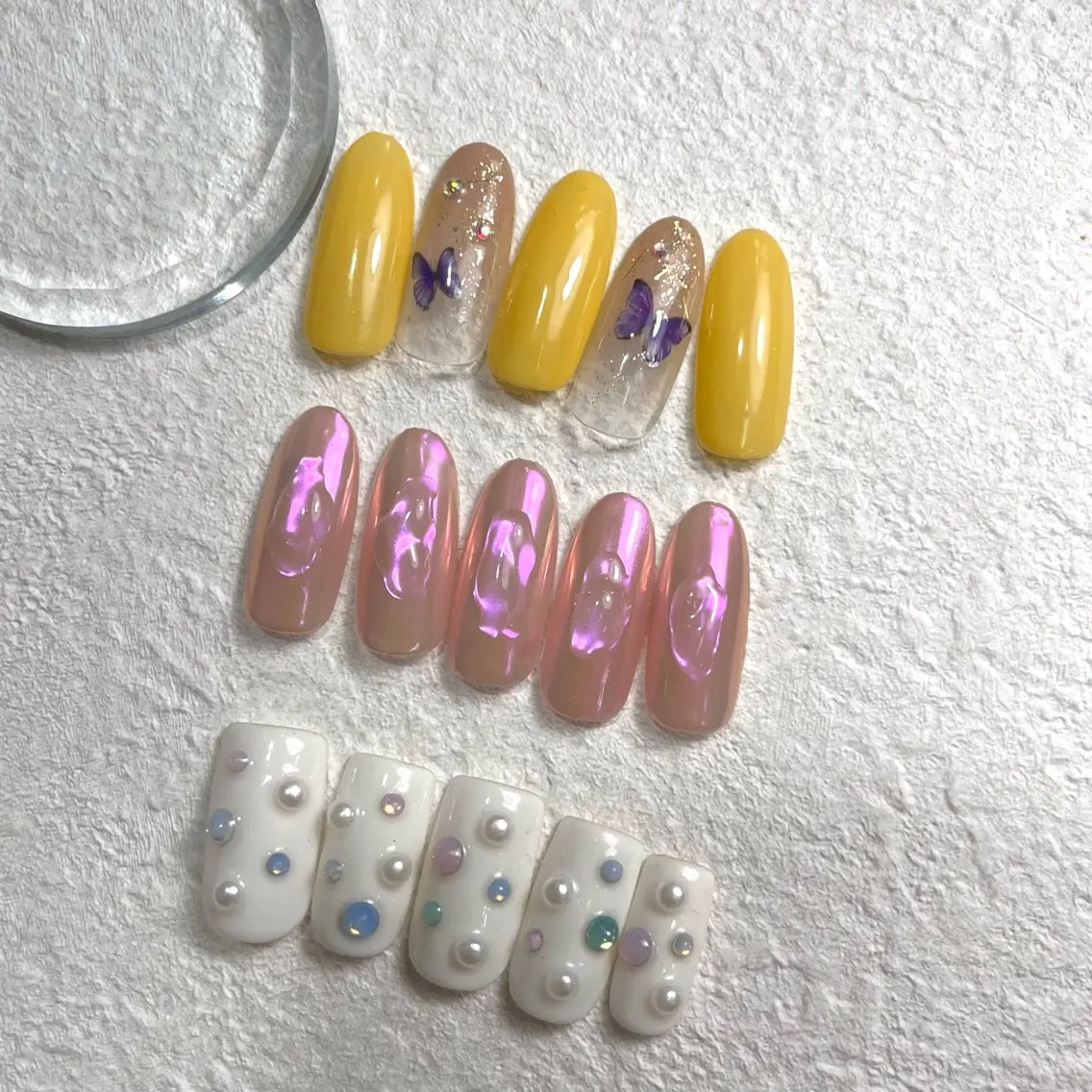 ネイル オーロラネイル チークネイル ガーリー ハート キラキラネイル ハンドネイル Para Sol nail　Maoのネイルデザイン