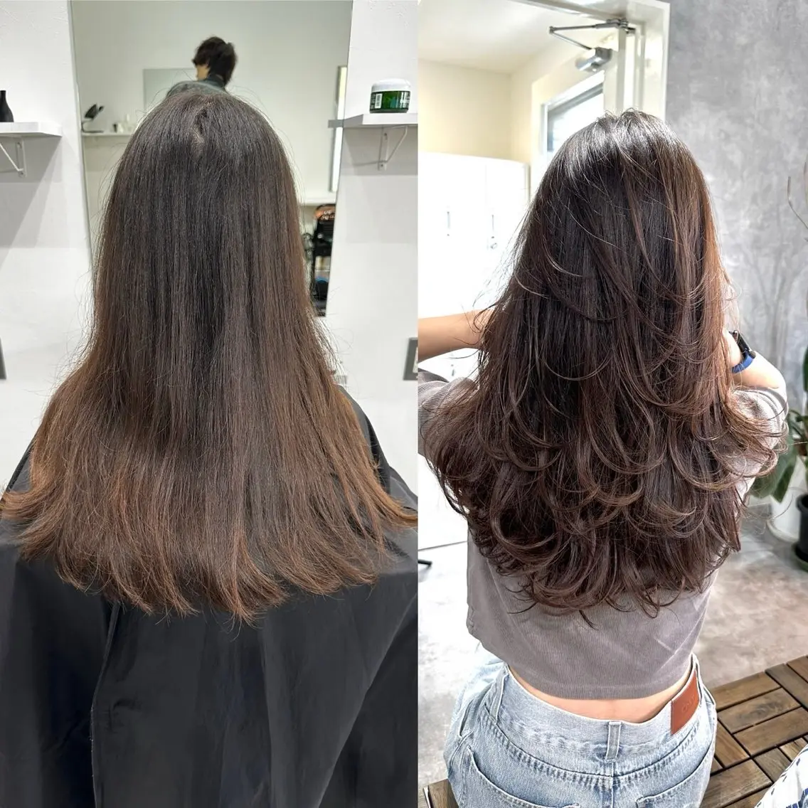 ロング カット ヘアカラー トリートメント ʚザクザクレイヤー× 艶透明感/にしじまɞのヘアスタイル