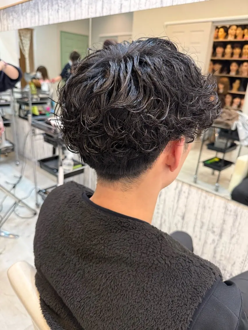 パーマ メンズ メンズパーマ プードルパーマ プードルパーマ レディースモデル募集 角快利のヘアスタイル