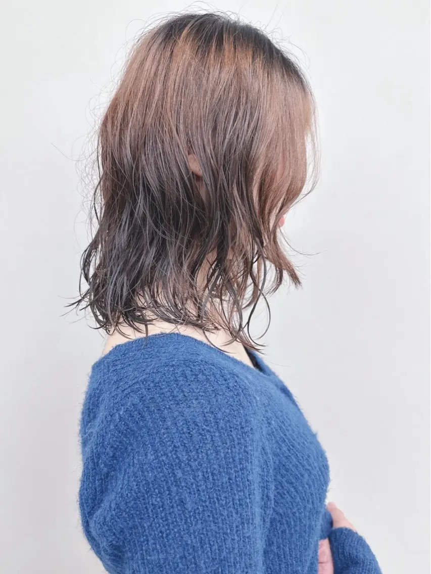 ミディアム パーマ カット パーマ ボブ/ゆるふわ ボブパーマ/とういのヘアスタイル