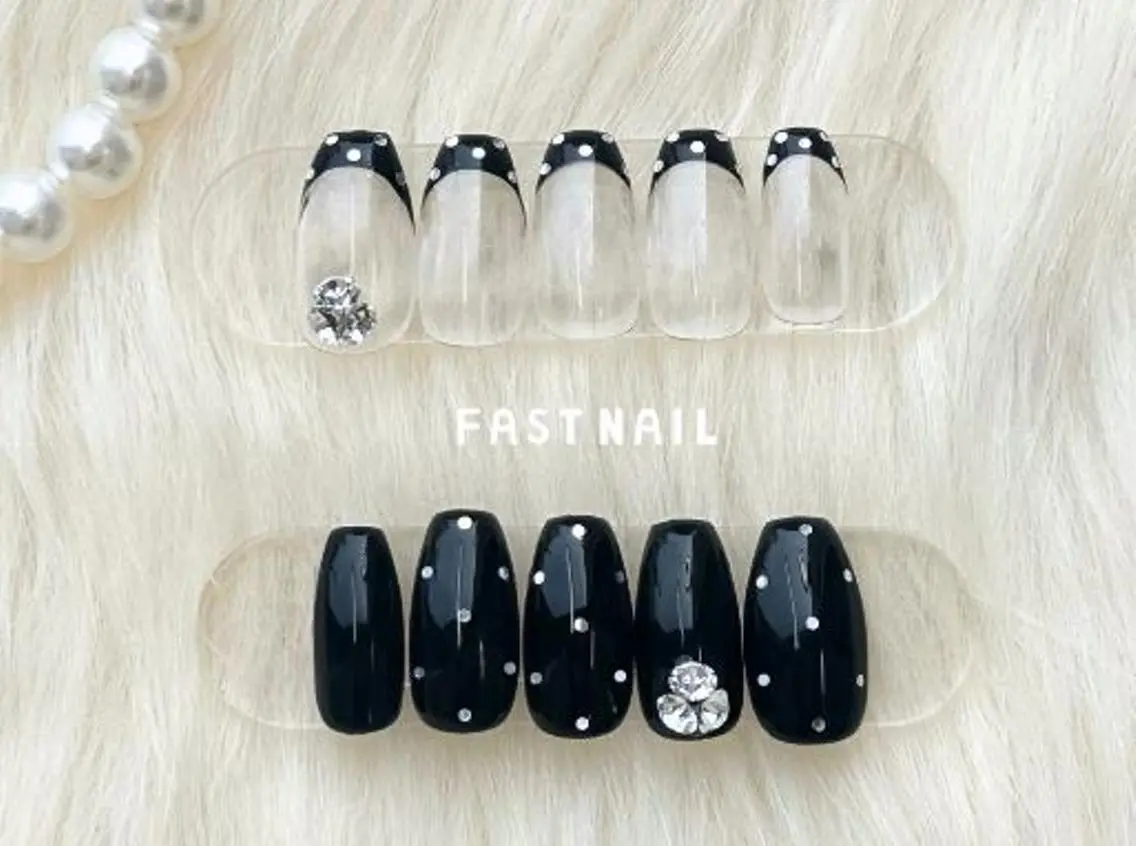 ネイル ドット 春ネイル ストーンネイル FASTNAIL 立川店のネイルデザイン