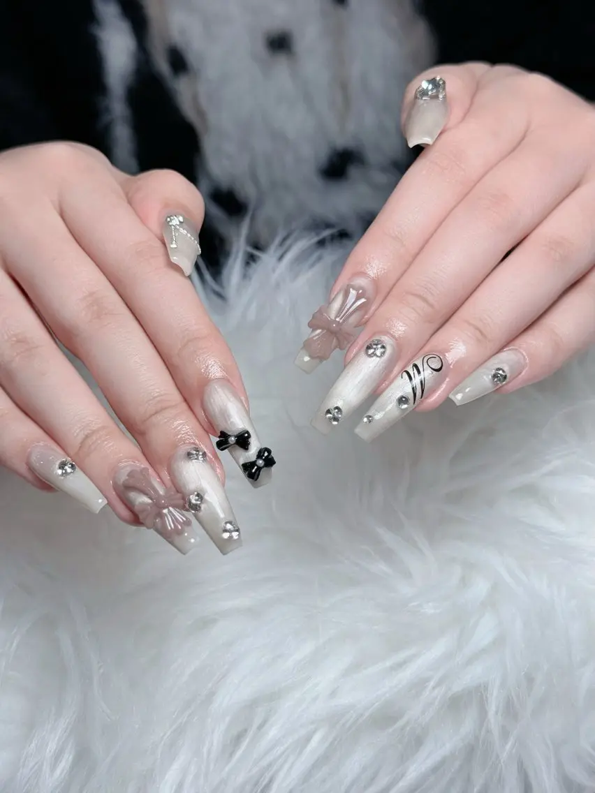 ネイル ボルドー チークネイル 長さ出し フレンチネイル ジェルネイル ハンドネイル VANI Belle Nailのネイルデザイン