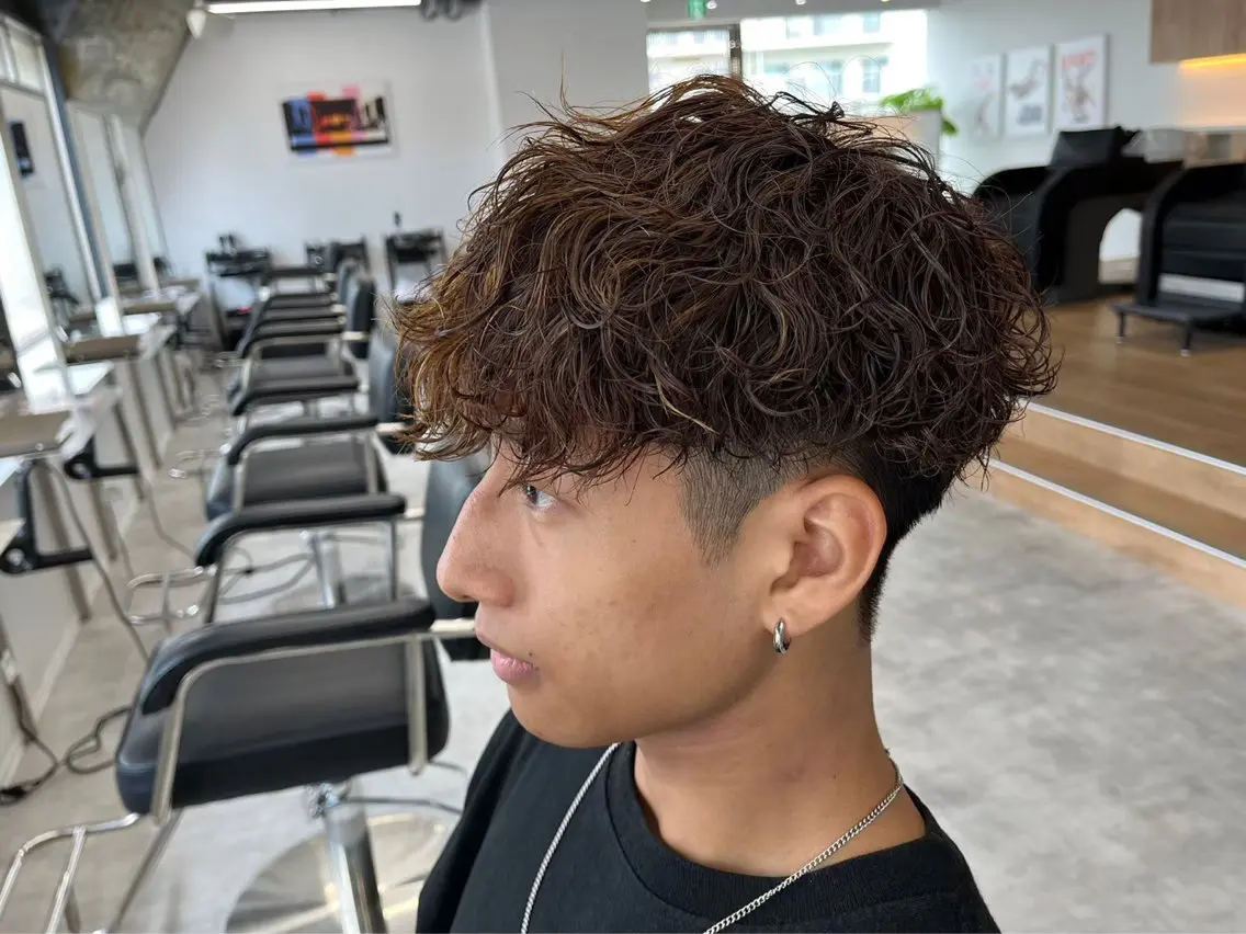 カラー パーマ メンズ カット ヘアカラー パーマ メンズパーマ/新潟/ 万代／田崎亮🌟のヘアスタイル