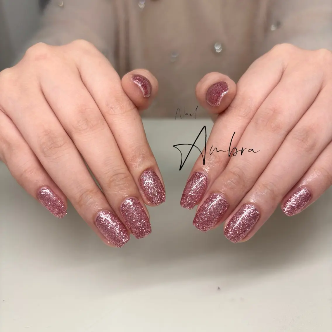 ネイル キラキラネイル ピンク Nail Ambra 小山のネイルデザイン