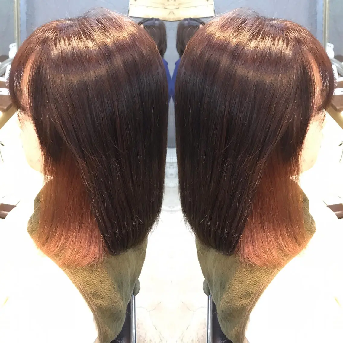 カラー インナーカラー 正分 真美のヘアスタイル