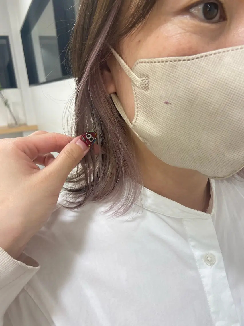 ミディアム カラー ブリーチ デザインカラー ピンクカラー ホワイトピンク ヘアカラー トリートメント 🫧🎀SARA/ 艶カラー/金山💓のヘアスタイル