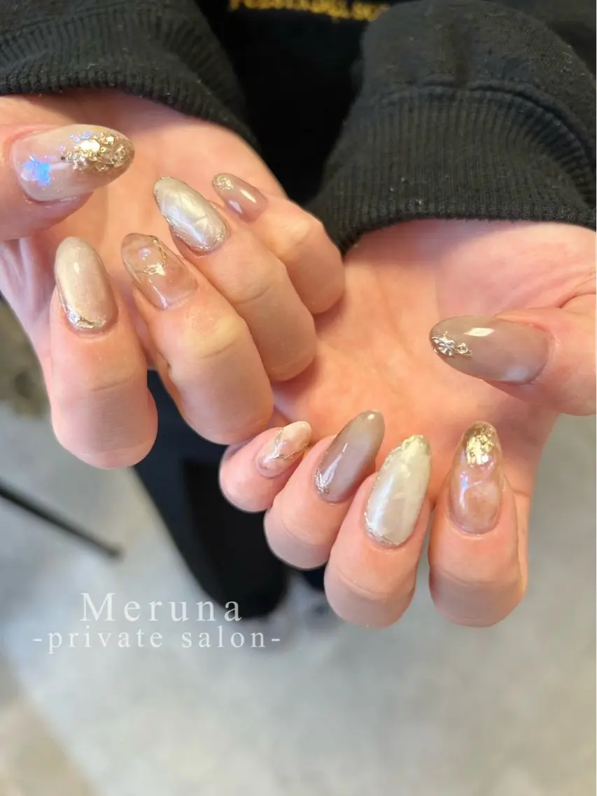 ネイル 春ネイル ハンドネイル Meruna .ﾒﾙｰﾅ.のネイルデザイン