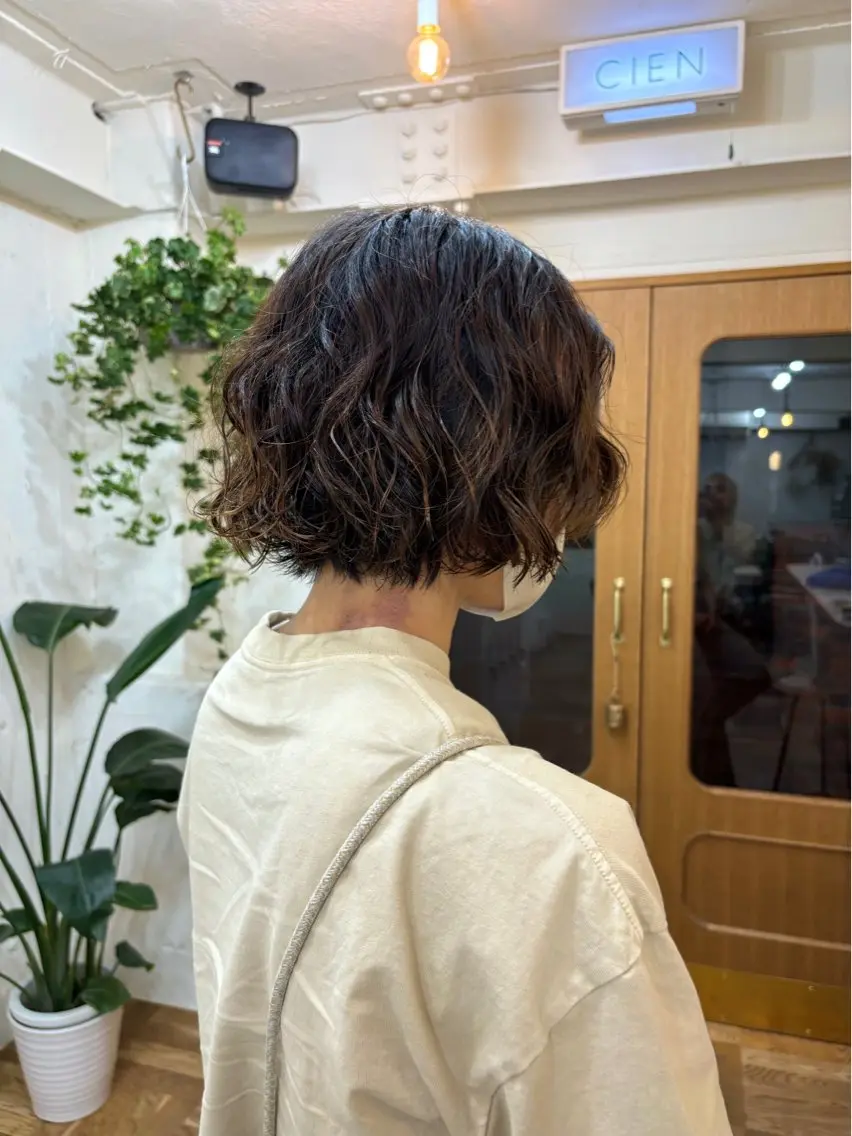 ショート パーマ ボブ デジタルパーマ カット パーマ ayano🫧 《CIEN》のヘアスタイル