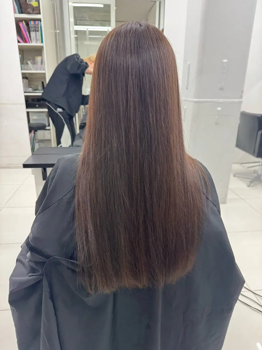 ロング カラー ブリーチ ブリーチなしカラー カット ヘアカラー トリートメント ブリーチカラー 安田海音のヘアスタイル