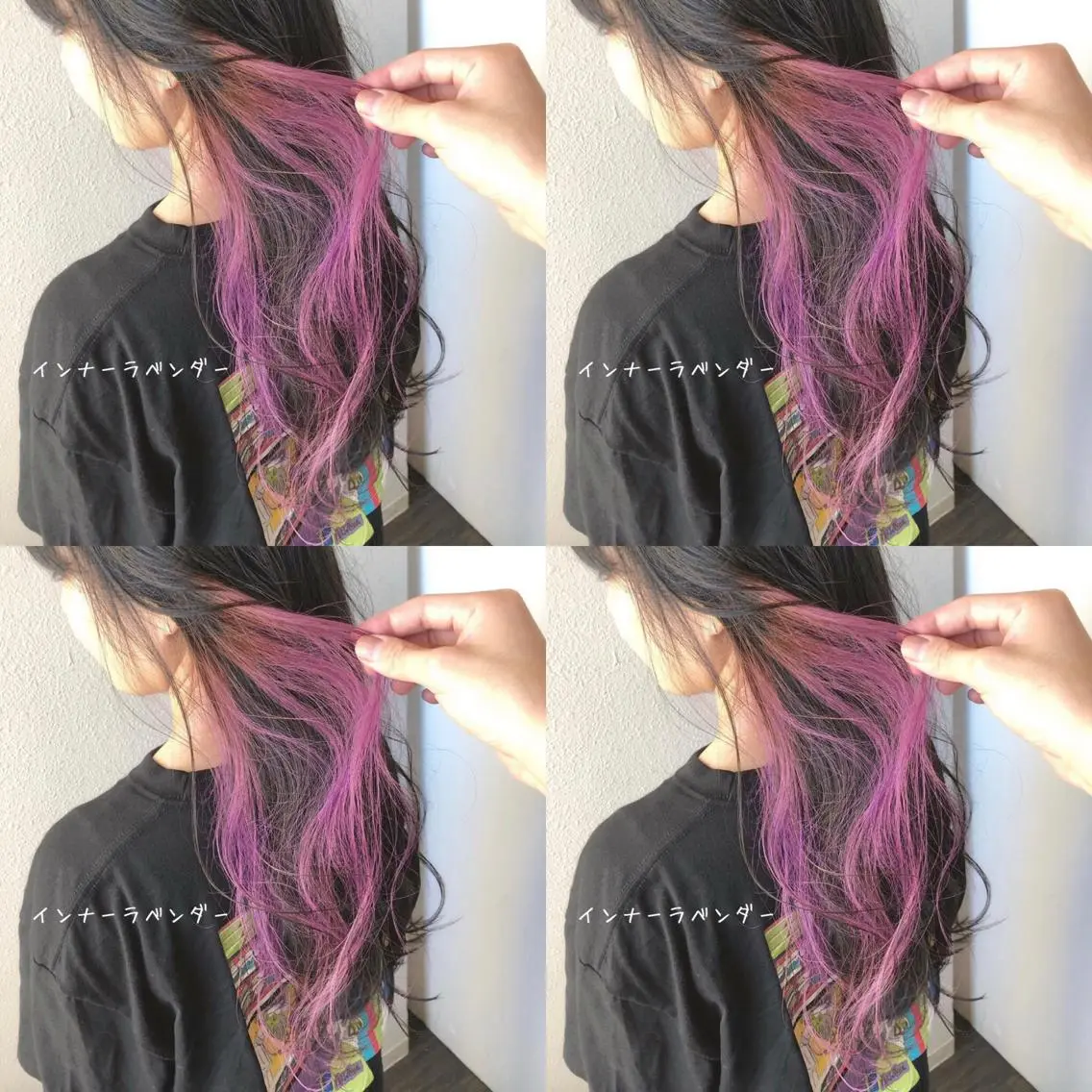 セミロング カラー ブリーチ パープルカラー あさだ しゅうたろうのヘアスタイル