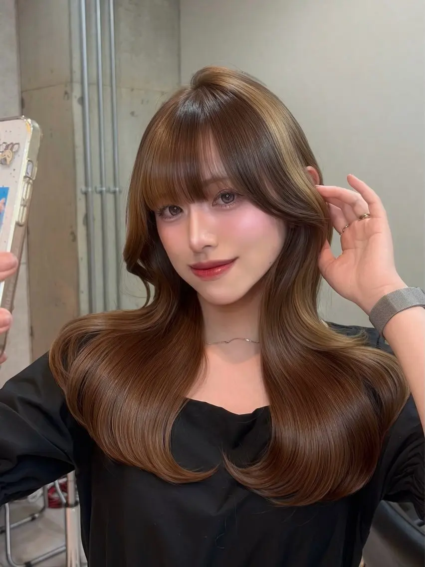 ロング カラー ヘアアレンジ みのり ワンホンヘア🕊️のヘアスタイル