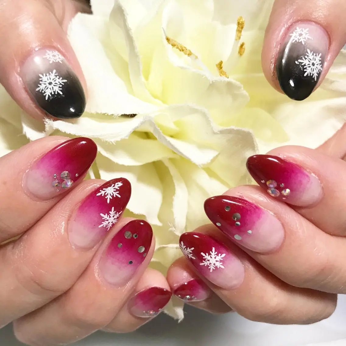 ネイル ボルドー フットネイル グラデーション シンプルネイル 春ネイル nail fufla ♡yamane♡のネイルデザイン