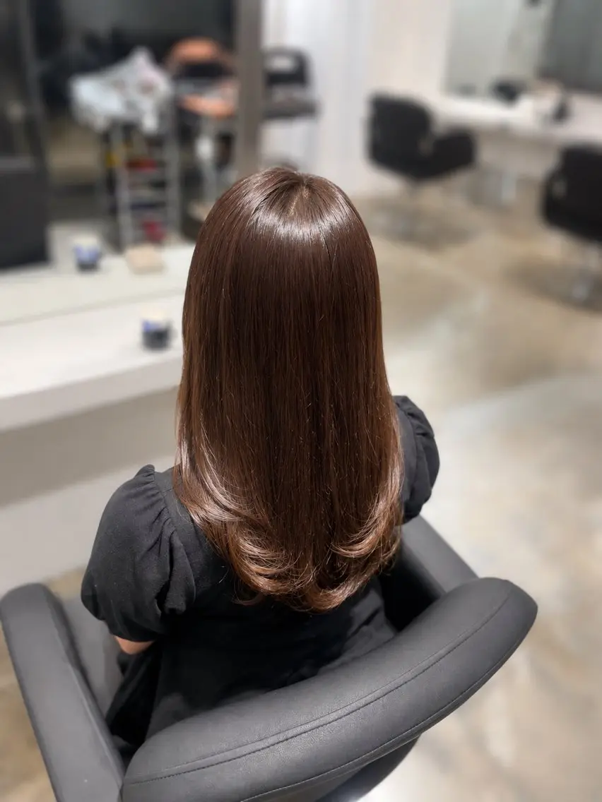 セミロング カラー オリーブカラー ハイレイヤー レイヤーカット カット ヘアカラー トリートメント EIGHT梅田 /HADUKIのヘアスタイル