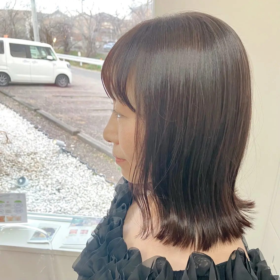 ミディアム 外ハネヘア 【ツヤ髪特化】 スズキアキエのヘアスタイル
