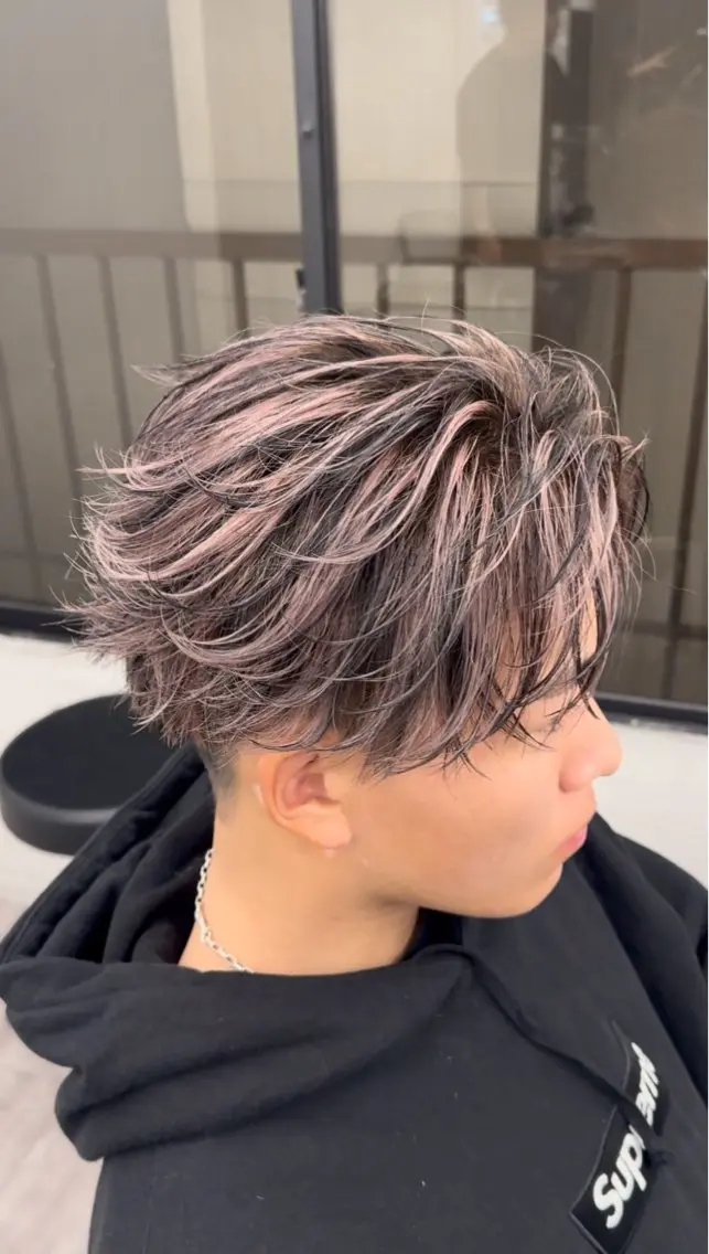 カラー メンズ メンズブリーチ ブリーチ ピンクカラー 【メンズ特化】渋谷 GOALD/江頭永太のヘアスタイル