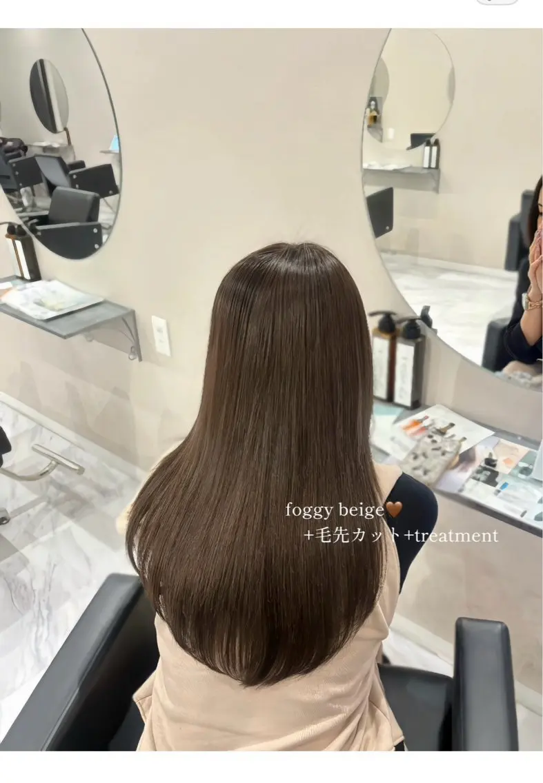 セミロング カット ヘアカラー トリートメント miyuu/ボブ /透明感カラー🥣のヘアスタイル