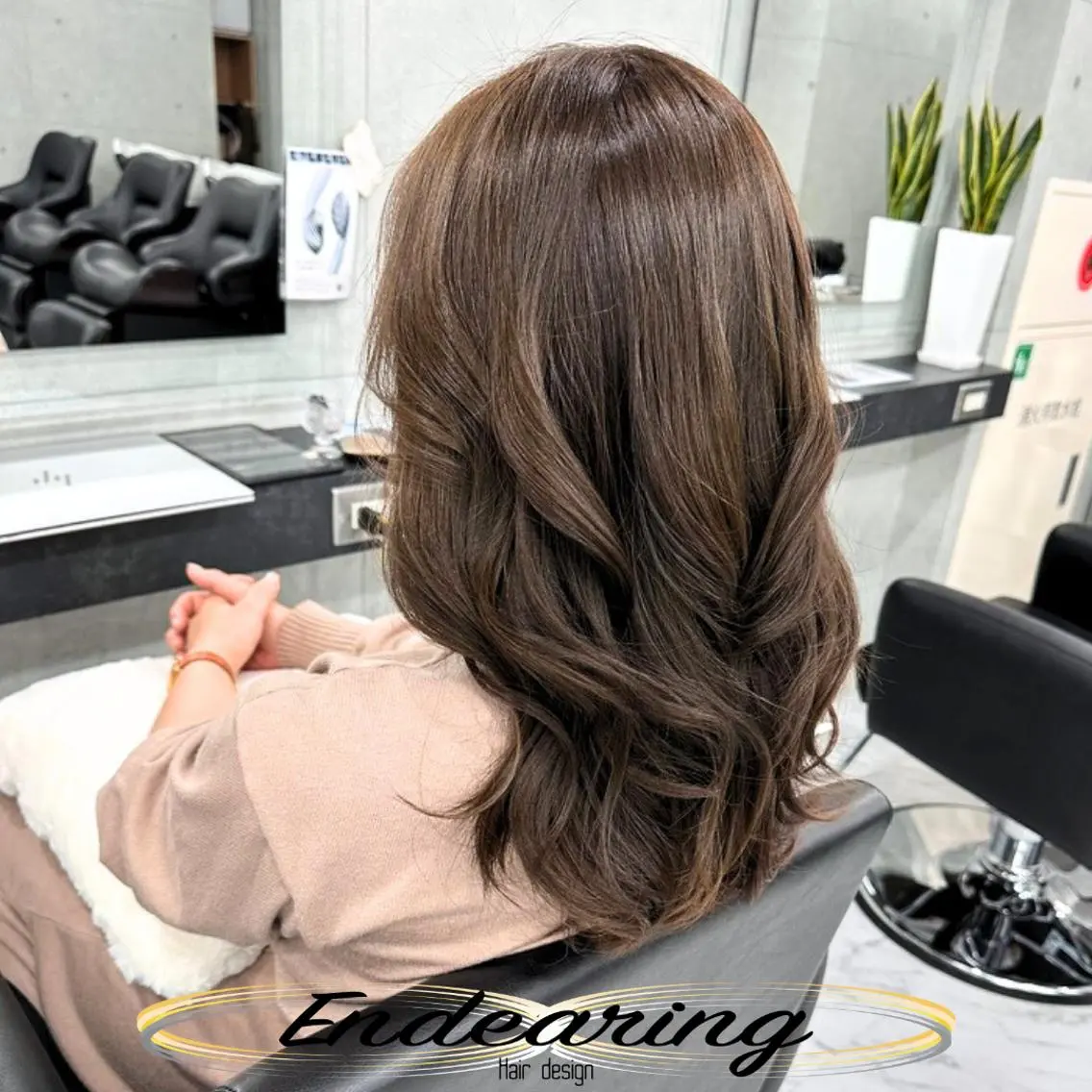 セミロング レイヤーカット 小顔カット カット ヘアカラー Endearing 銀座/レイヤーカットのヘアスタイル