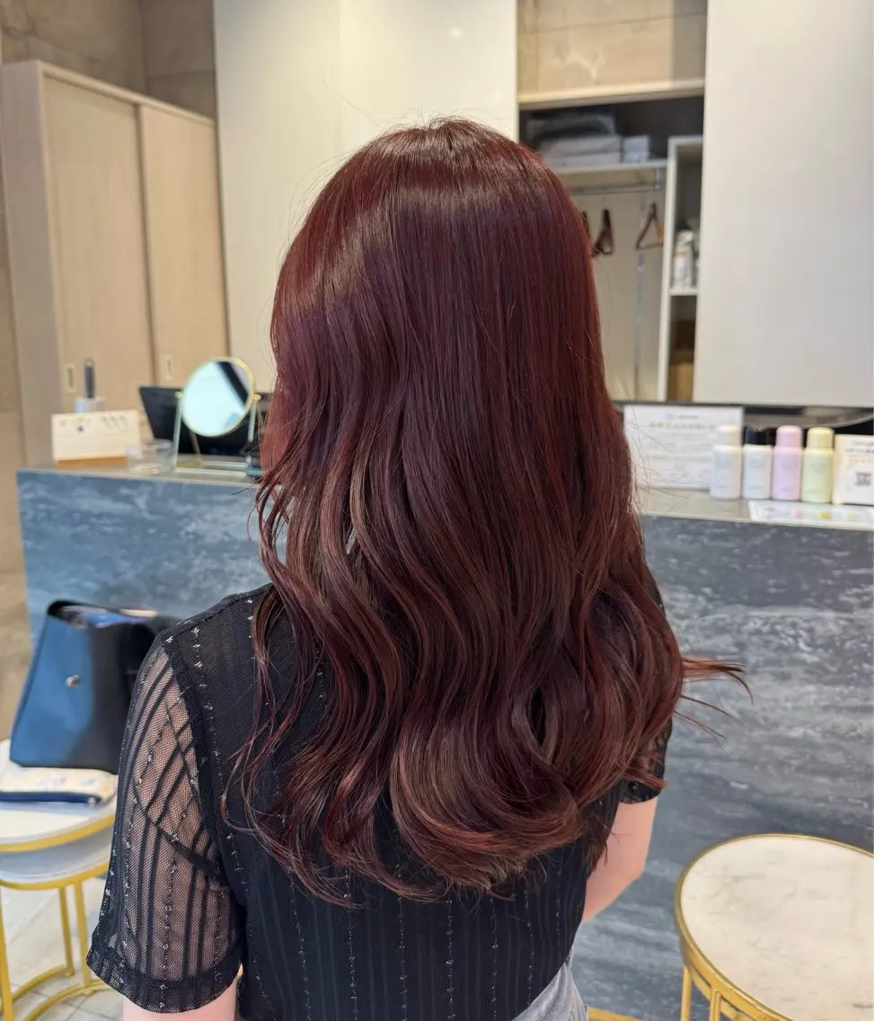 ロング カラー ブラウンカラー ヘアカラー トリートメント 門谷 百恵のヘアスタイル