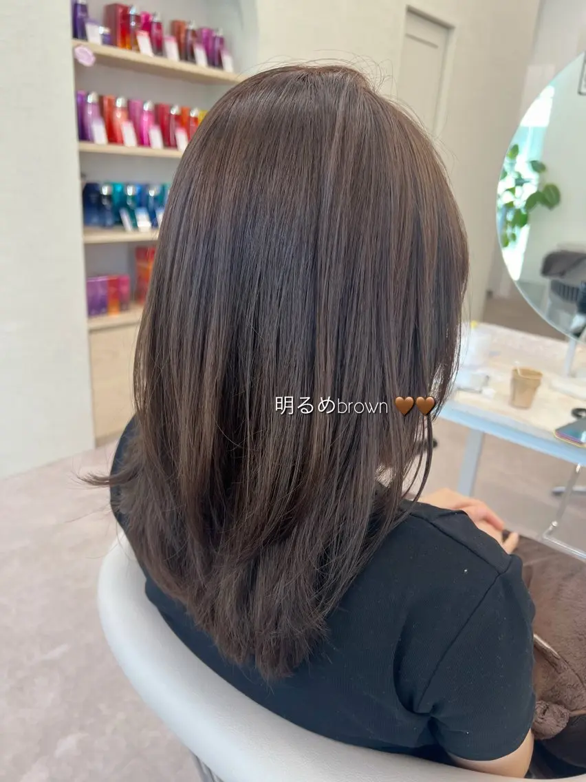 ミディアム カラー ベージュカラー 透明感カラー ハイライトカラー ハイライト トリートメント カット ヘアカラー トリートメント 美髪矯正/シークレッ トハイライト🤍りさのヘアスタイル