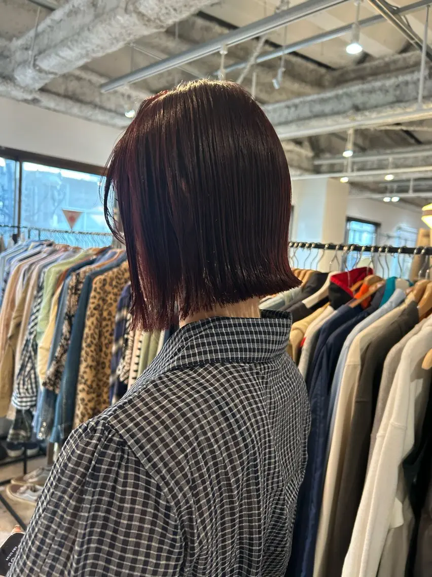 ミディアム カット ヘアカラー トリートメント 【🌈ボブ/縮毛矯正 /🌈】motoのヘアスタイル