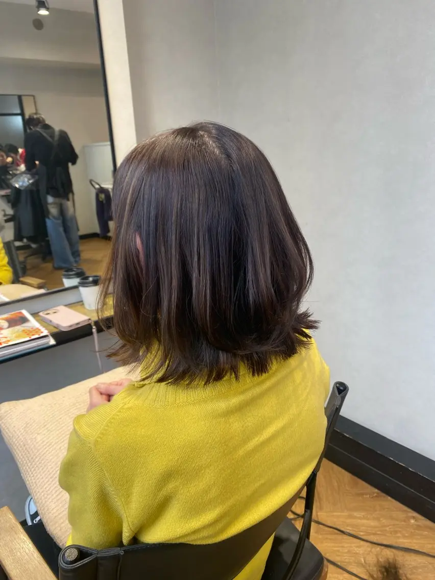 ミディアム くびれヘア カット 縮毛矯正 MIREI /韓国風 /西梅田美容室のヘアスタイル