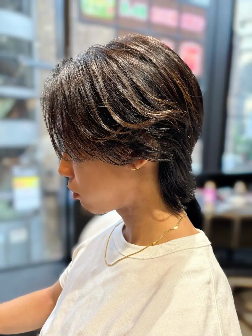 ミディアム ✂️メンズ センターパート✨陽気のヘアスタイル