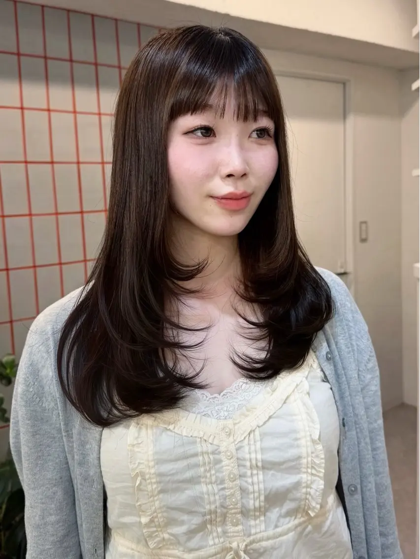 ロング カラー ベージュカラー ブリーチ ブラウンカラー 透明感カラー ダブルカラー カット ヘアカラー トリートメント 💍モテる艶髪 透明感カラー💖のヘアスタイル